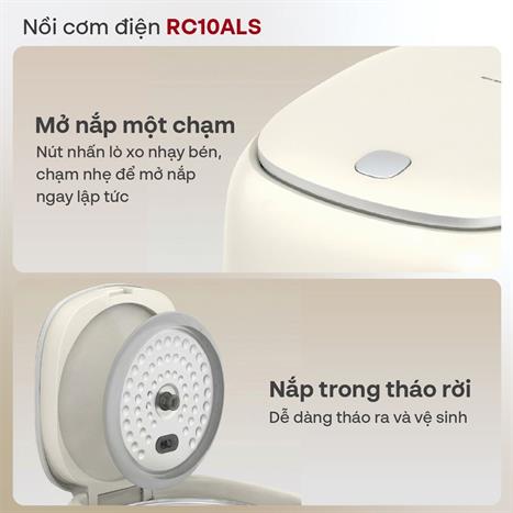 Nồi cơm điện tử FUJIHOME 1 lít RC10ALS Màu Trắng - Hồng
