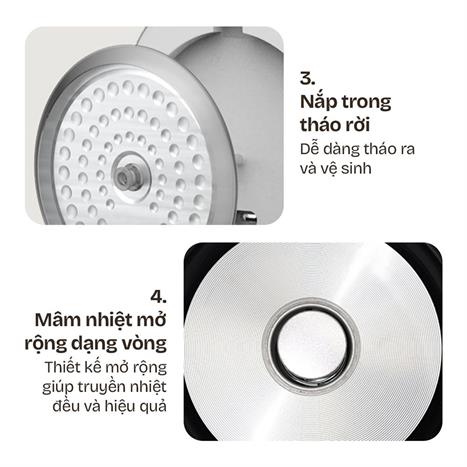 Nồi cơm điện tử FUJIHOME 1 lít RC10BLS Màu Trắng - Hồng