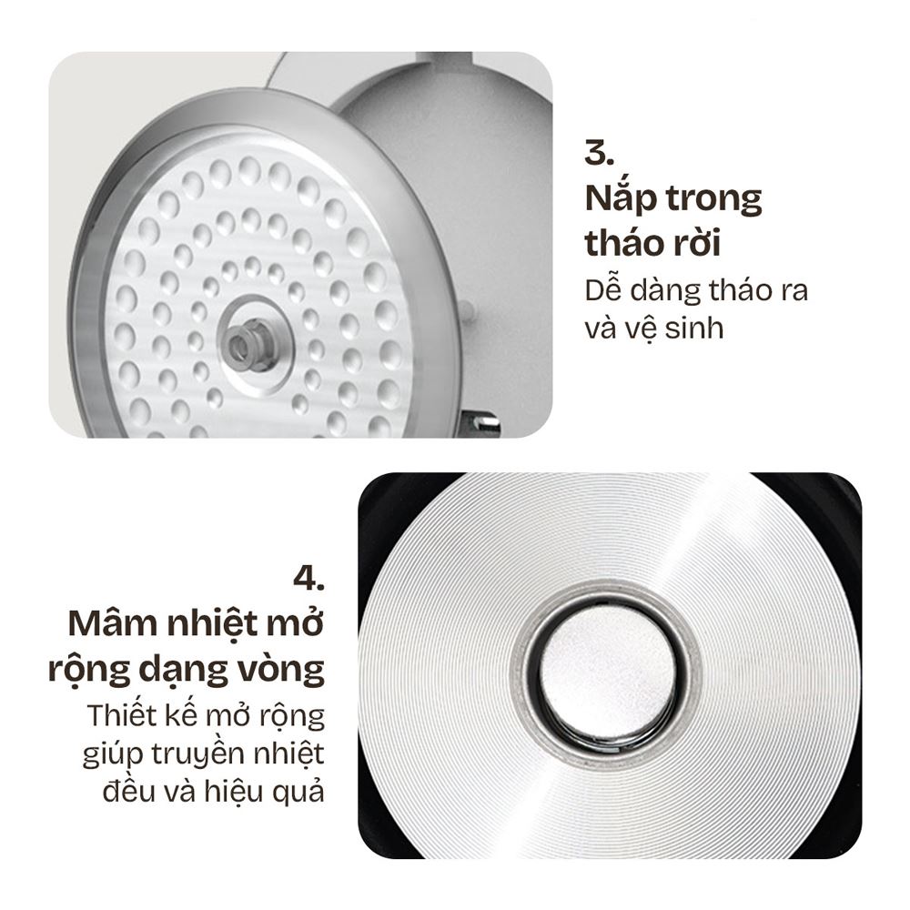 Nồi cơm điện tử FUJIHOME 1 lít RC10BLS Màu Trắng - Hồng
