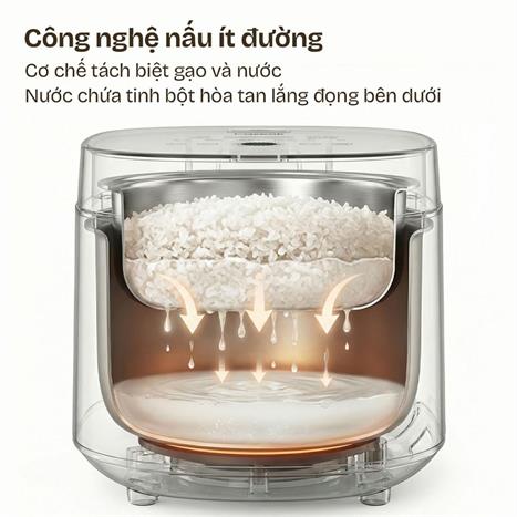 Nồi cơm điện tử FUJIHOME 1 lít RC10BLS Màu Trắng - Hồng