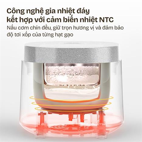 Nồi cơm điện tử FUJIHOME 1 lít RC10BLS Màu Trắng - Hồng