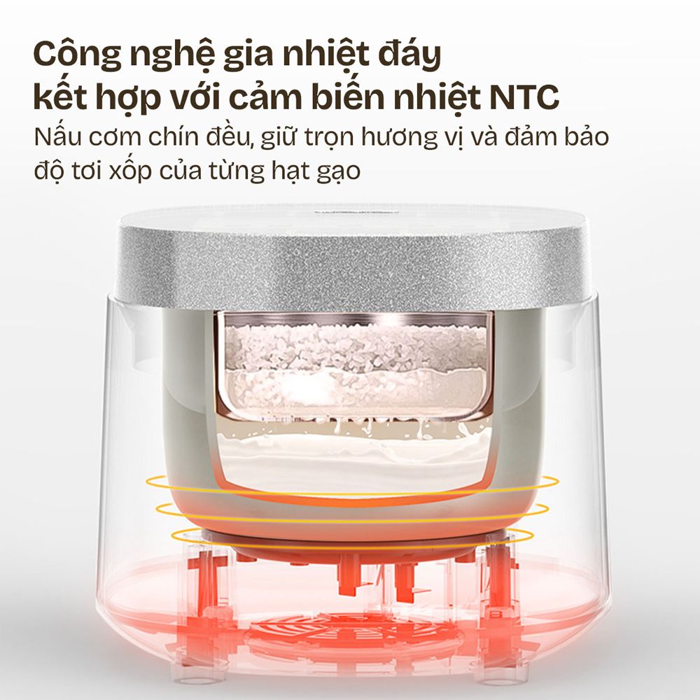 Nồi cơm điện tử FUJIHOME 1 lít RC10BLS Màu Trắng - Hồng