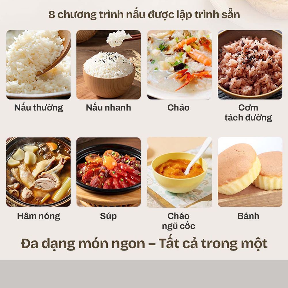 Nồi cơm điện tử FUJIHOME 1 lít RC10BLS Màu Trắng - Hồng