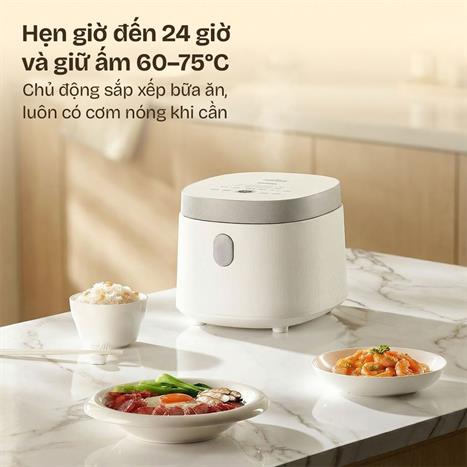 Nồi cơm điện tử FUJIHOME 1 lít RC10BLS Màu Trắng - Hồng