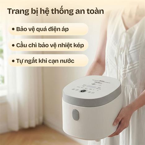 Nồi cơm điện tử FUJIHOME 1 lít RC10BLS Màu Trắng - Hồng