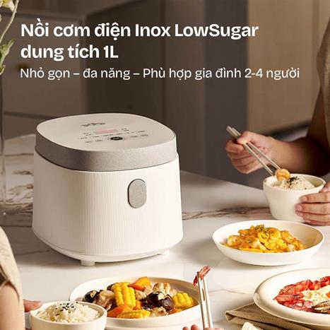 Nồi cơm điện tử FUJIHOME 1 lít RC10BLS Màu Trắng - Hồng