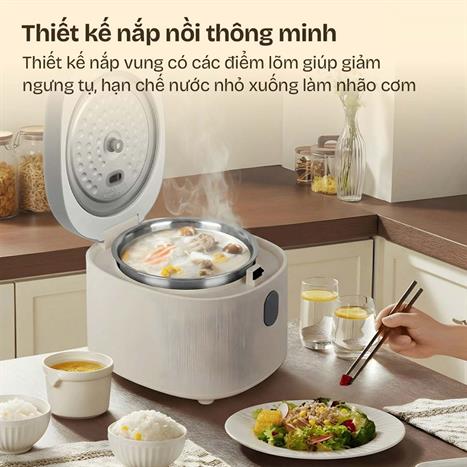 Nồi cơm điện tử FUJIHOME 1 lít RC10BLS Màu Trắng - Hồng