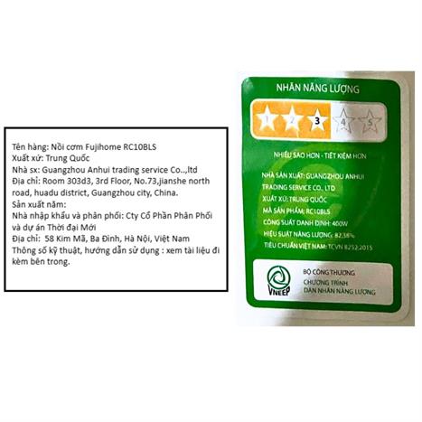 Nồi cơm điện tử FUJIHOME 1 lít RC10BLS Màu Trắng - Hồng