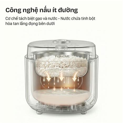 Nồi cơm điện tử FUJIHOME 1.2 lít RC12LS Màu Xám