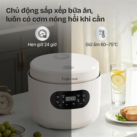 Nồi cơm điện tử FUJIHOME 1.2 lít RC12LS Màu Xám