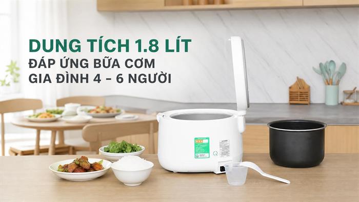 Nồi cơm điện tử Cuckoo 1.8 lít CR-1060F Màu Trắng