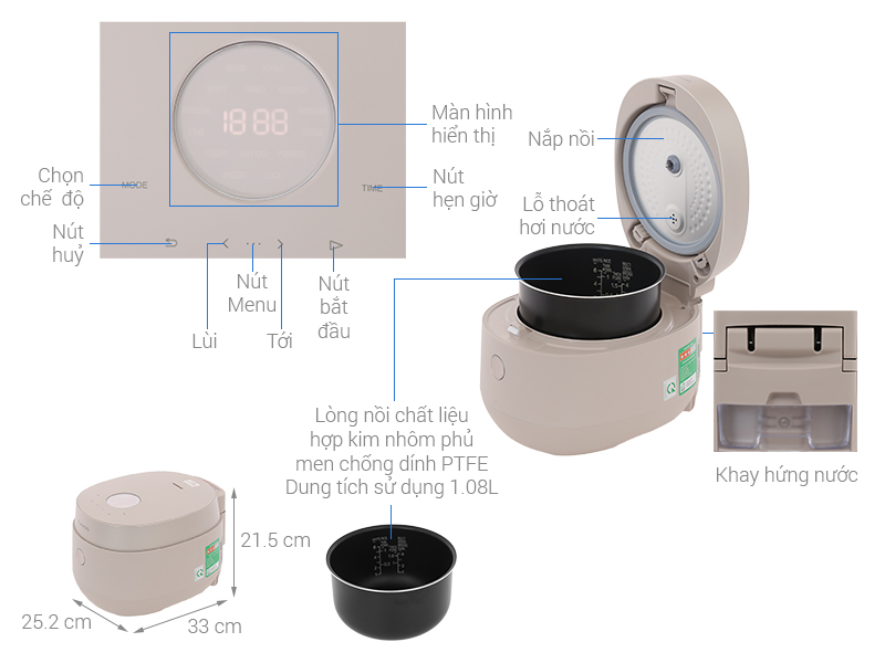 Nồi cơm điện tử Cuckoo 1.08 lít CR-0686FGP