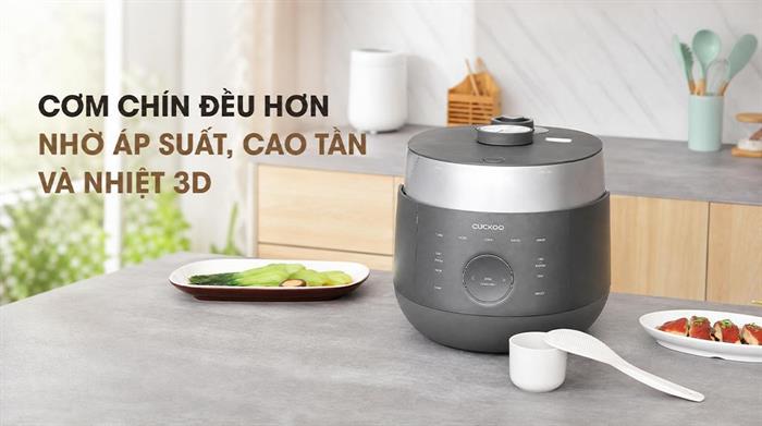 Nồi cơm áp suất cao tần Cuckoo 1.8 lít CRP-LHBR1000F Màu Đen - Xám
