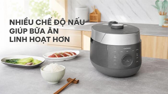 Nồi cơm áp suất cao tần Cuckoo 1.8 lít CRP-LHBR1000F Màu Đen - Xám