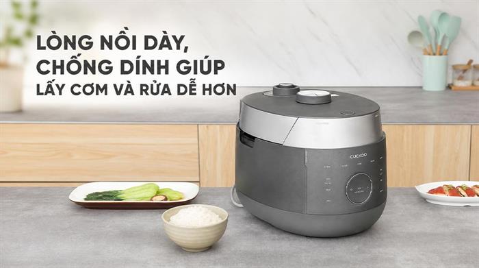 Nồi cơm áp suất cao tần Cuckoo 1.8 lít CRP-LHBR1000F Màu Đen - Xám