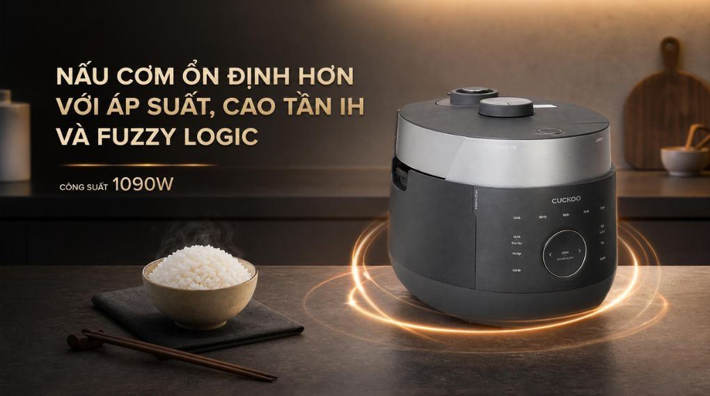 Nồi cơm áp suất cao tần Cuckoo 1.08 lít CRP-LHBR0600F Màu Xám