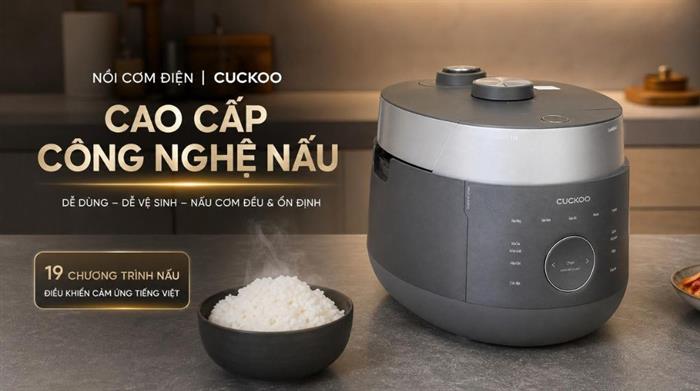 Nồi cơm áp suất cao tần Cuckoo 1.08 lít CRP-LHBR0600F Màu Xám