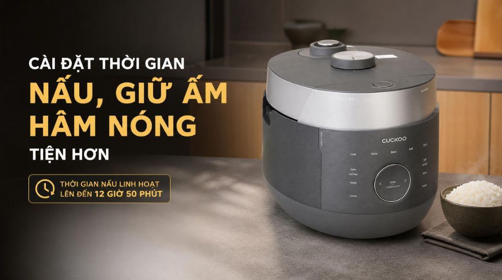 Nồi cơm áp suất cao tần Cuckoo 1.08 lít CRP-LHBR0600F Màu Xám