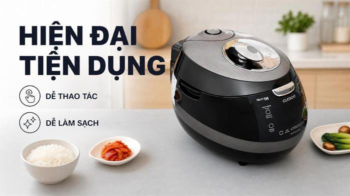 Nồi cơm áp suất cao tần Cuckoo 1.08 lít CRP-BHBC0600F Màu Đen - Xám
