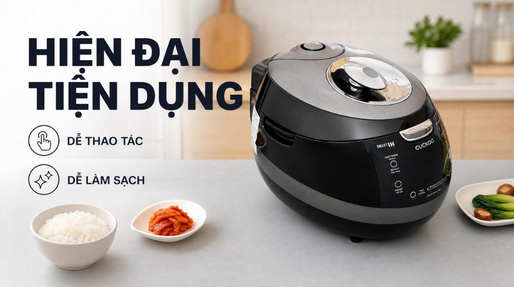 Nồi cơm áp suất cao tần Cuckoo 1.08 lít CRP-BHBC0600F Màu Đen - Xám