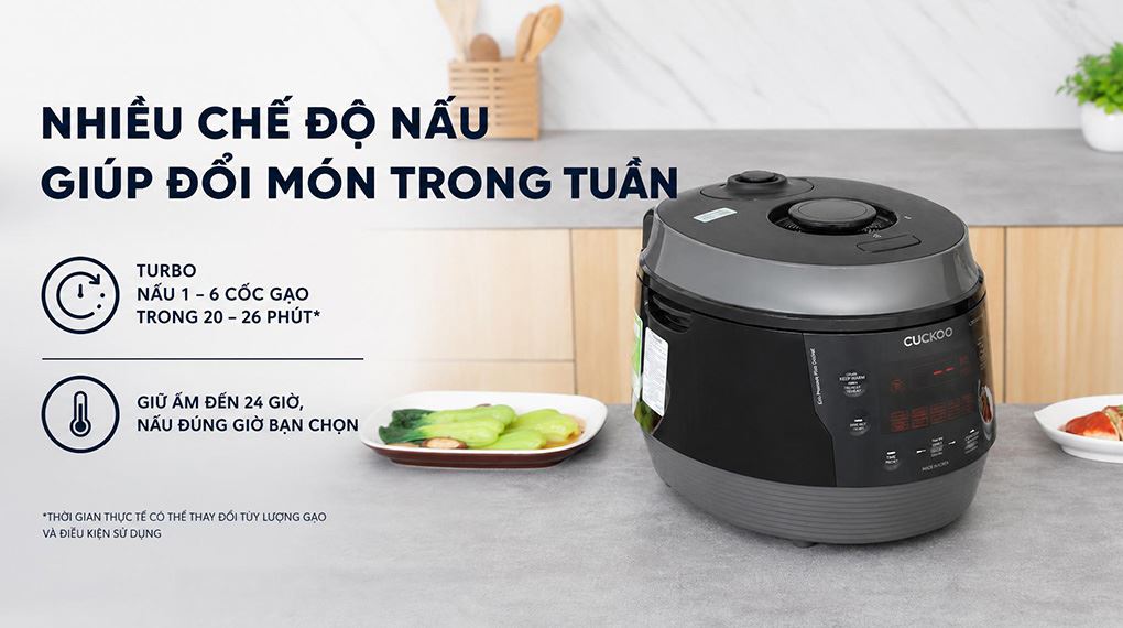 Nồi cơm điện tử áp suất Cuckoo 1.8 lít CRP-QSBC1000F Màu Đen - Xám