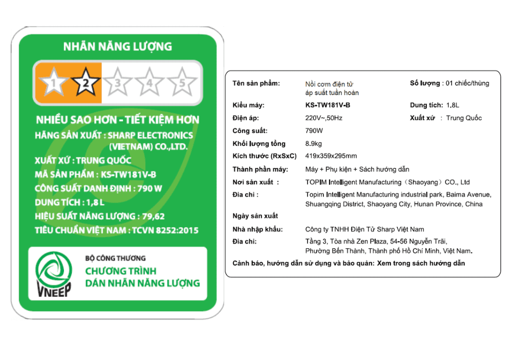 Nồi cơm điện tử áp suất Sharp 1.8 lít KS-TW181V-B - 26