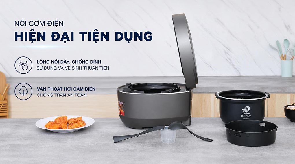 Nồi cơm áp suất cao tần Sharp 1.8 lít KS-XW181V-S Màu Xám