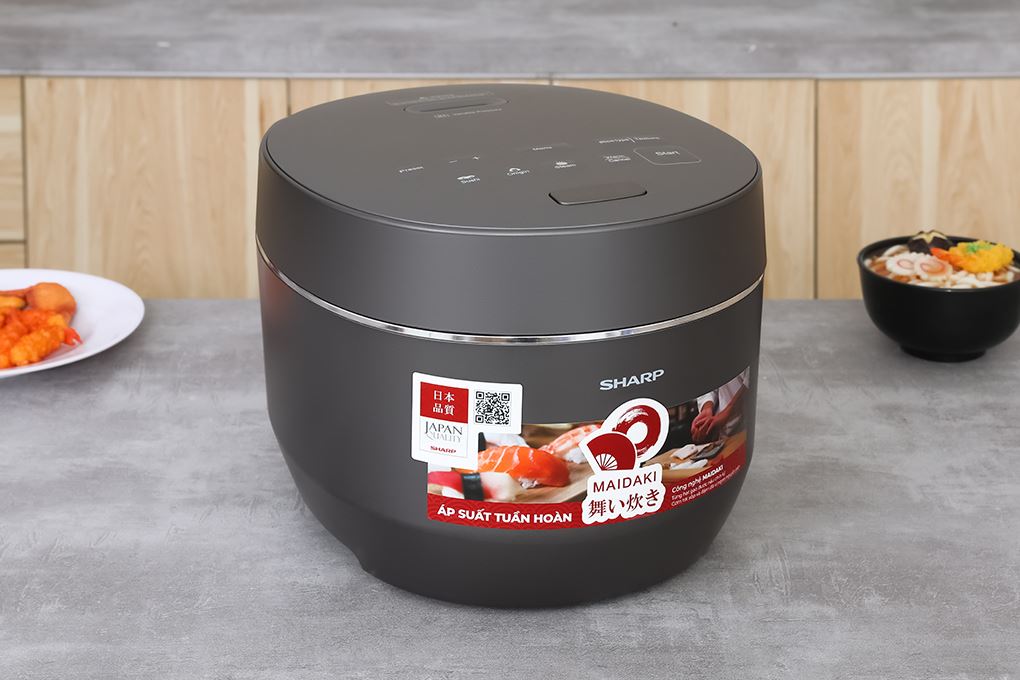 Nồi cơm áp suất cao tần Sharp 1.8 lít KS-XW181V-S Màu Xám