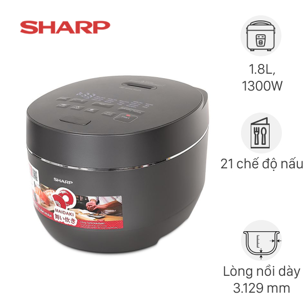 Nồi cơm áp suất cao tần Sharp 1.8 lít KS-XW181V-S