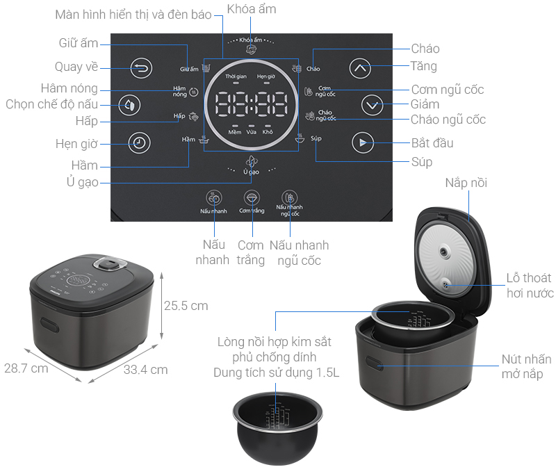 Nồi cơm cao tần Philips 1.5 lít HD5210/82
