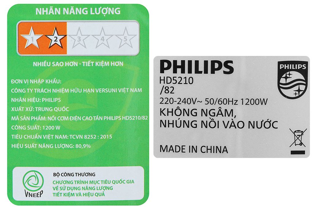 Nồi cơm cao tần Philips 1.5 lít HD5210/82 Màu Đen