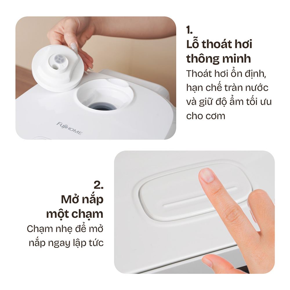 Nồi cơm điện tử FUJIHOME 1.5 lít RC15W Màu Trắng
