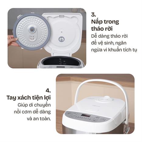 Nồi cơm điện tử FUJIHOME 1.5 lít RC15W Màu Trắng