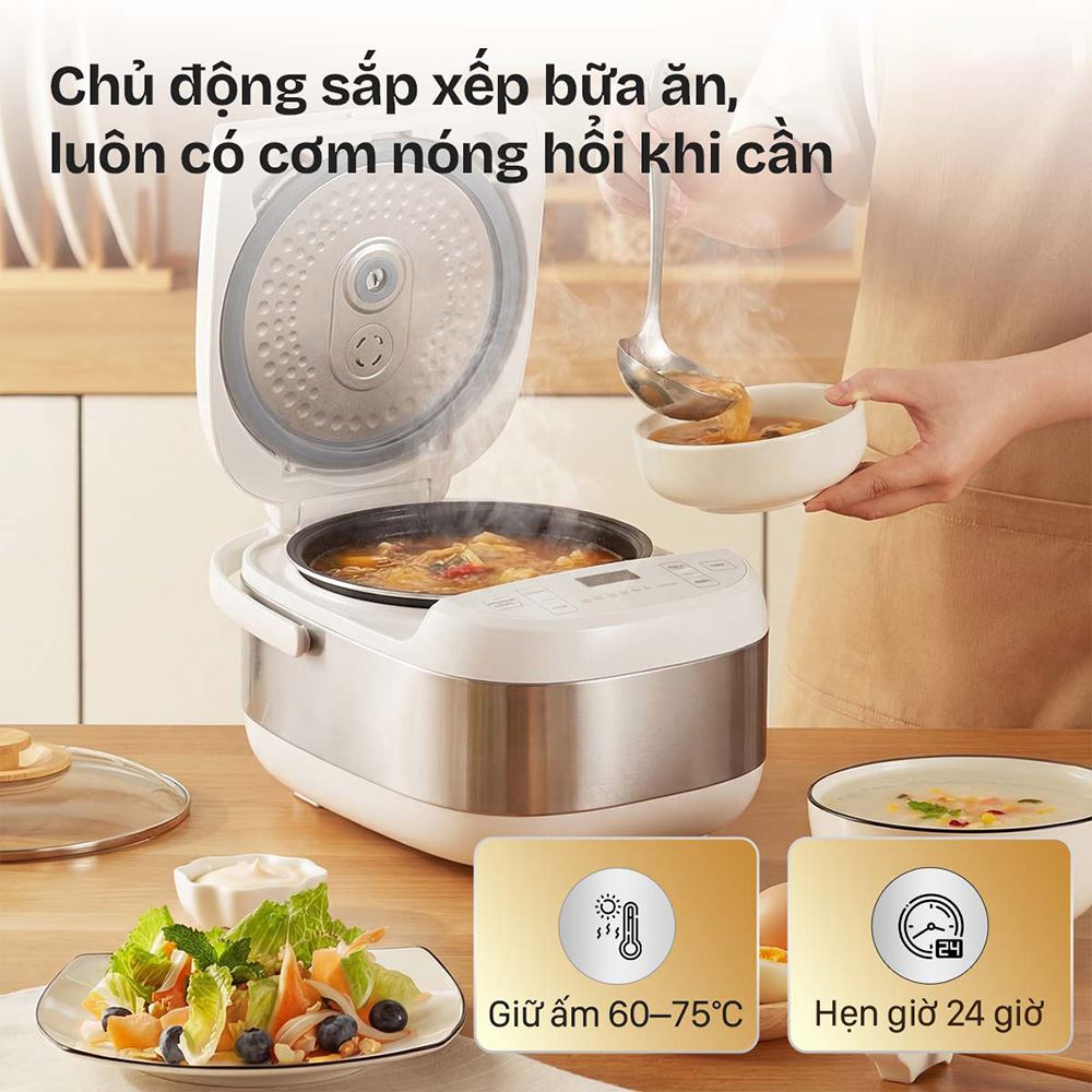 Nồi cơm điện tử FUJIHOME 1.5 lít RC15W Màu Trắng