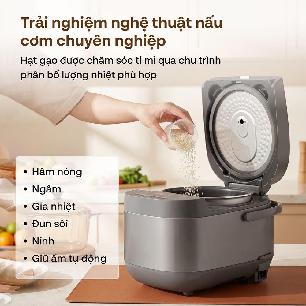 Nồi cơm điện tử FUJIHOME 1.8 lít RC18G Màu Xám