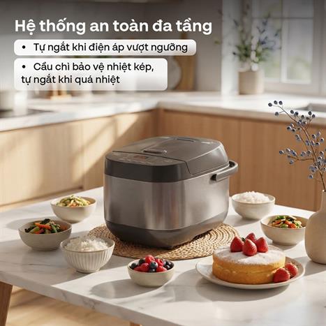 Nồi cơm điện tử FUJIHOME 1.8 lít RC18G Màu Xám