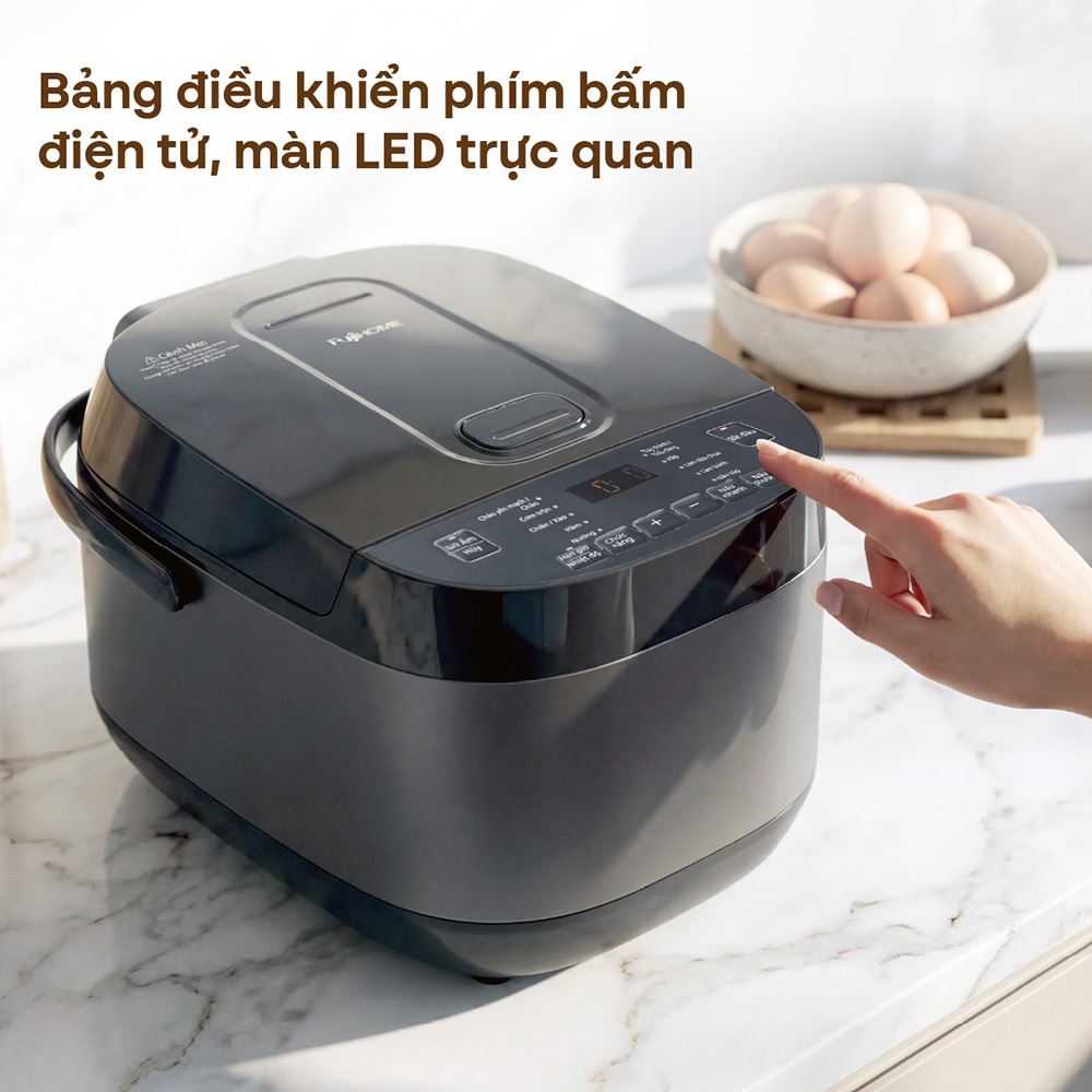 Nồi cơm điện tử FUJIHOME 1.8 lít RC18G Màu Xám