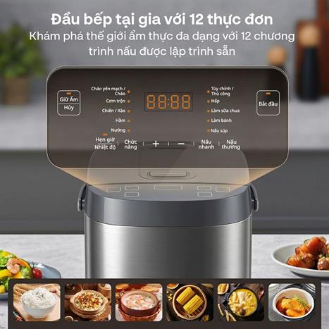 Nồi cơm điện tử FUJIHOME 1.8 lít RC18G Màu Xám