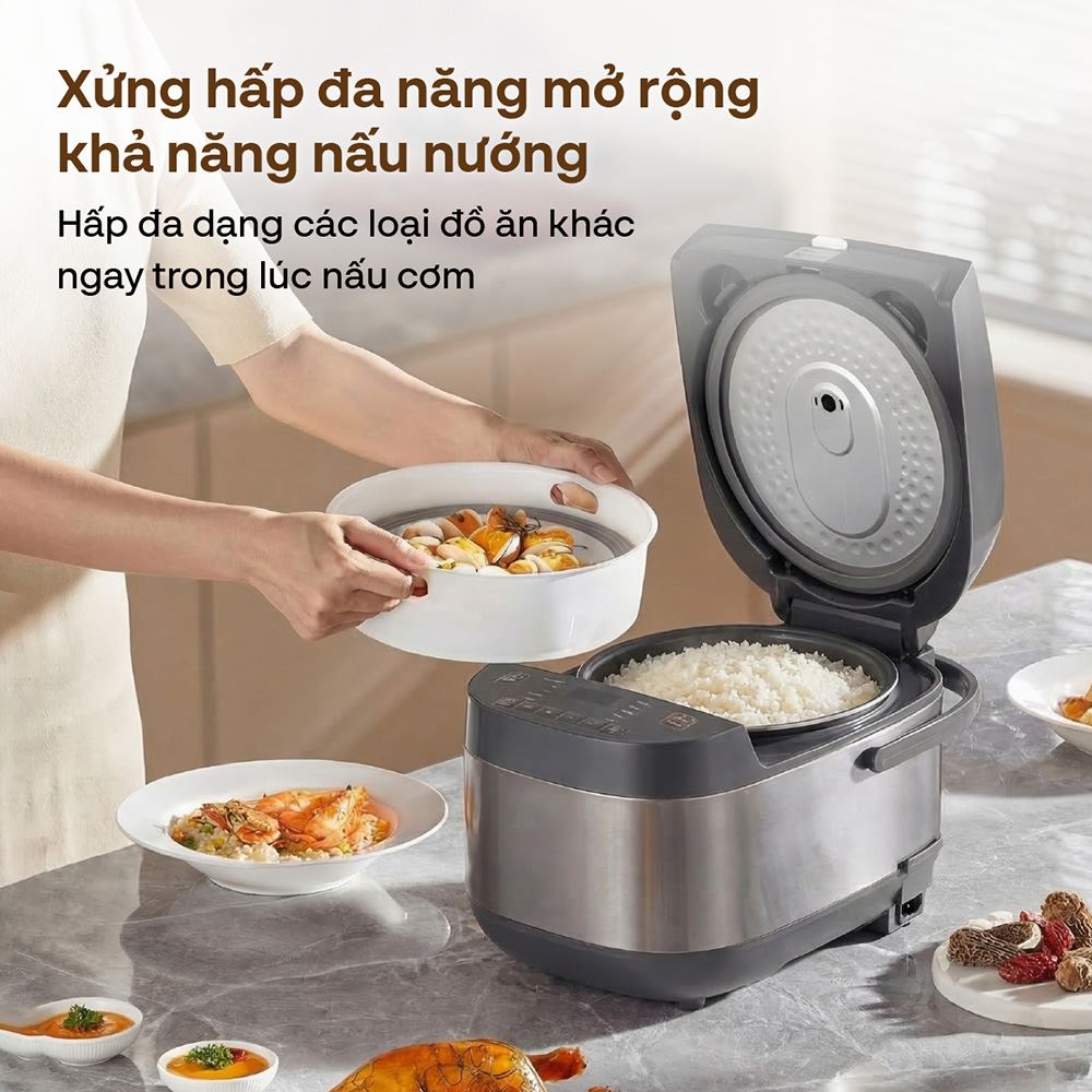 Nồi cơm điện tử FUJIHOME 1.8 lít RC18G Màu Xám
