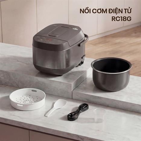 Nồi cơm điện tử FUJIHOME 1.8 lít RC18G Màu Xám