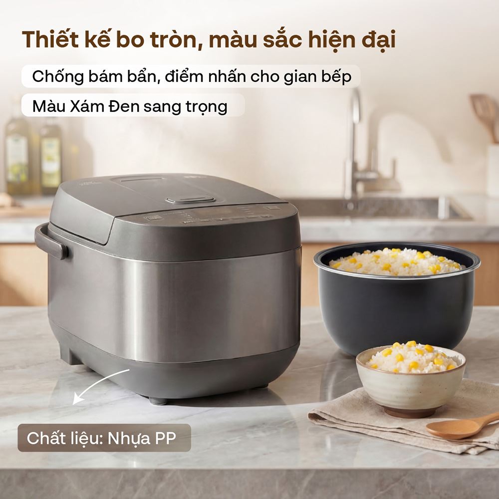 Nồi cơm điện tử FUJIHOME 1.8 lít RC18G Màu Xám