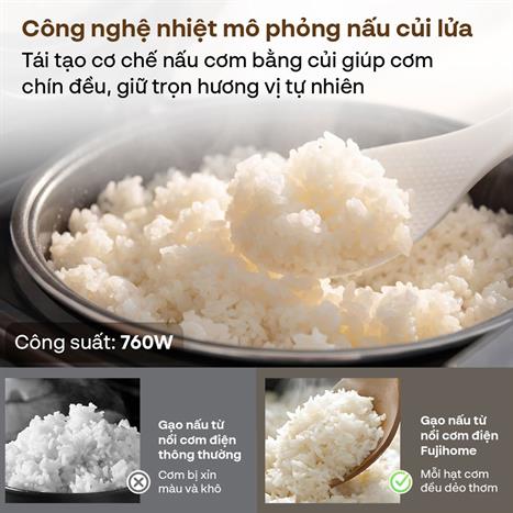 Nồi cơm điện tử FUJIHOME 1.8 lít RC18G Màu Xám