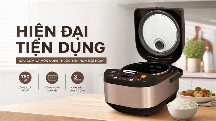 Nồi cơm điện tử BlueStone 1.5 lít RCB-5935 Màu Trắng