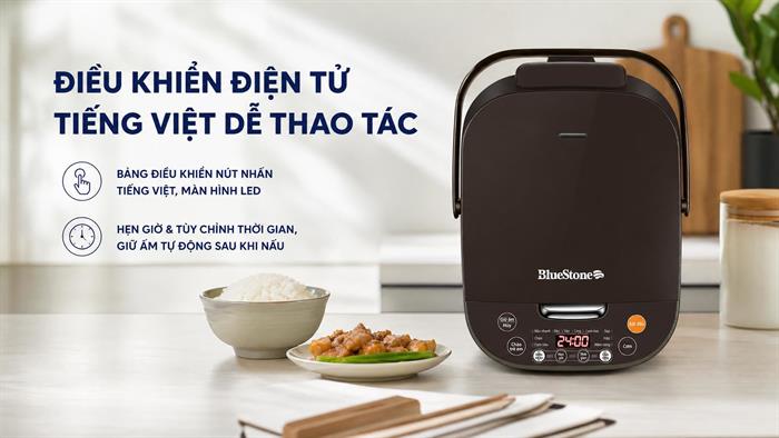 Nồi cơm điện tử BlueStone 1.5 lít RCB-5935 Màu Trắng