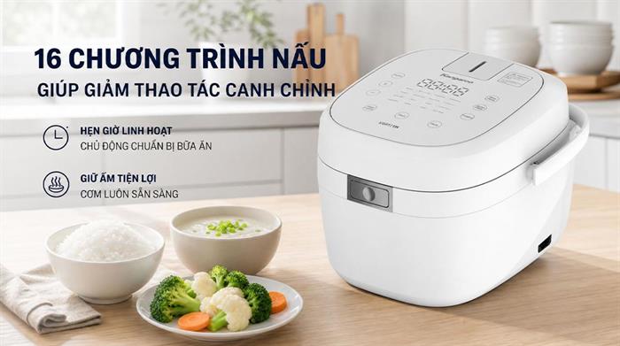 Nồi cơm cao tần Kangaroo 1.2 lít KGR12IH1 Màu Trắng
