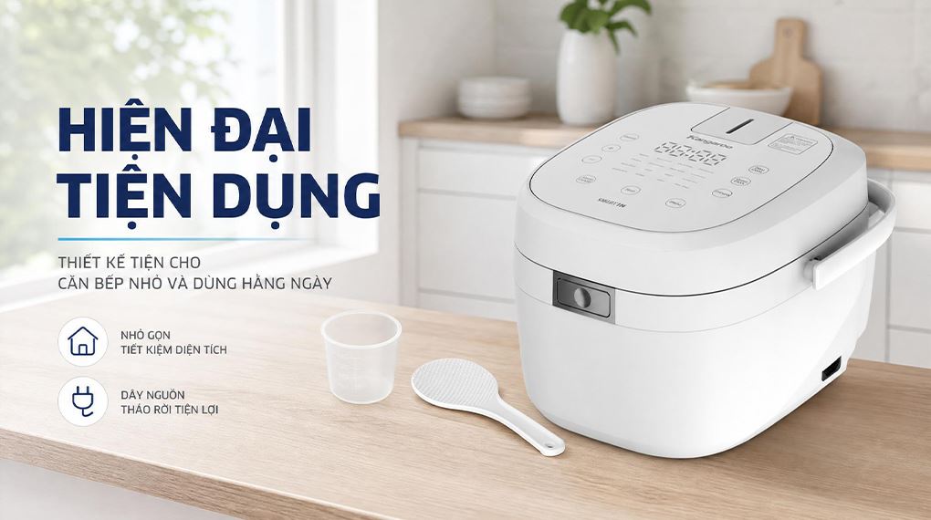 Nồi cơm cao tần Kangaroo 1.2 lít KGR12IH1 Màu Trắng