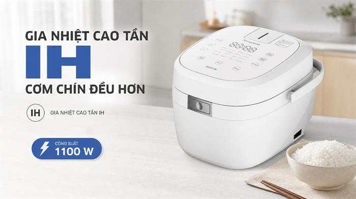 Nồi cơm cao tần Kangaroo 1.2 lít KGR12IH1 Màu Trắng