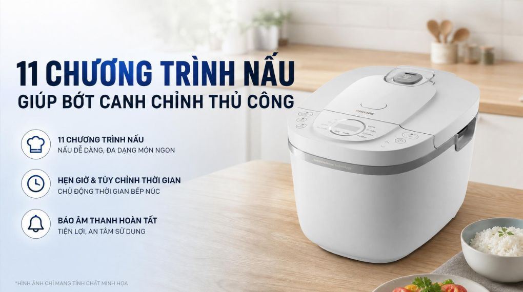 Nồi cơm điện tử Philips 1.8 lít HD4719/32 Màu Xám nhạt