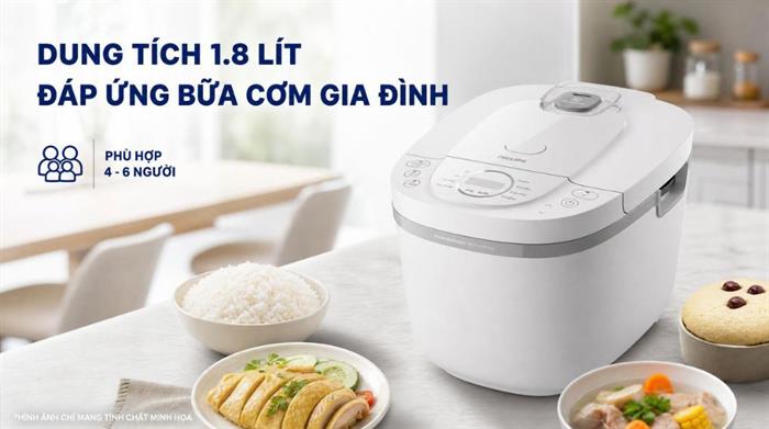 Nồi cơm điện tử Philips 1.8 lít HD4719/32 Màu Xám nhạt