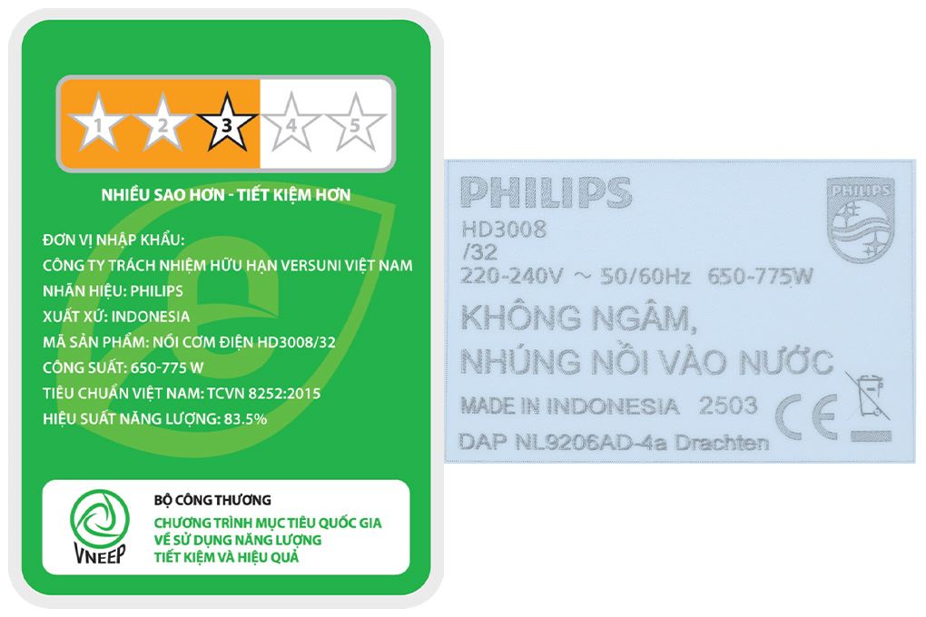 Nồi cơm nắp gài Philips 1.8 lít HD3008/32 Màu Xanh Dương